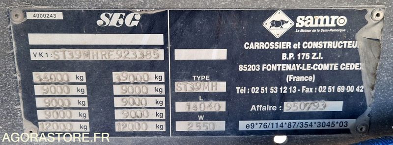 Remorque 3 essieux SAMRO - Semirimorchio: foto 2 Remorque 3 essieux SAMRO - Semirimorchio: foto 2