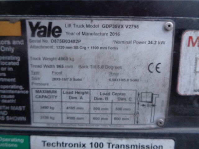 Yale GDP 35 VX - Carrello elevatore: foto 4 Yale GDP 35 VX - Carrello elevatore: foto 4
