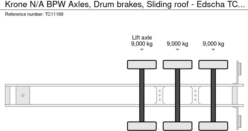 Krone N/A BPW Assen, Trommel remmen, Schuifdak - Edscha - Semirimorchio centinato: foto 3 Krone N/A BPW Assen, Trommel remmen, Schuifdak - Edscha - Semirimorchio centinato: foto 3