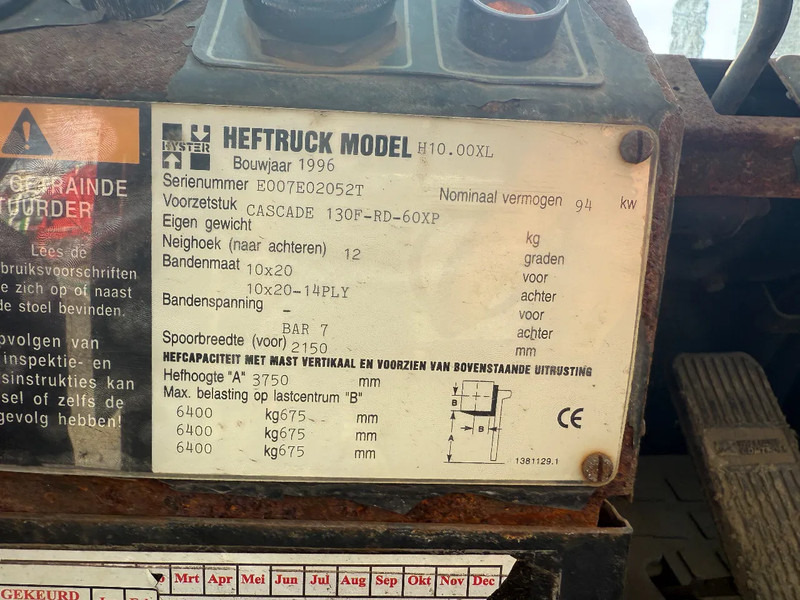 Leasing di Hyster H10.00 XL 3750 HEFHOOGTE, CE Hyster H10.00 XL 3750 HEFHOOGTE, CE: foto 15 Leasing di Hyster H10.00 XL 3750 HEFHOOGTE, CE Hyster H10.00 XL 3750 HEFHOOGTE, CE: foto 15