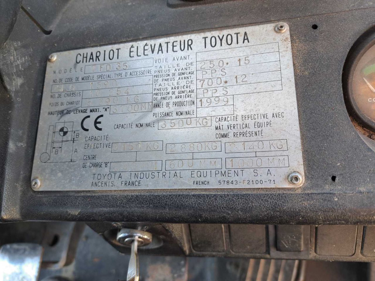 Carrello elevatore 1999 TOYOTA 7FD35 FORKLIFT: foto 12