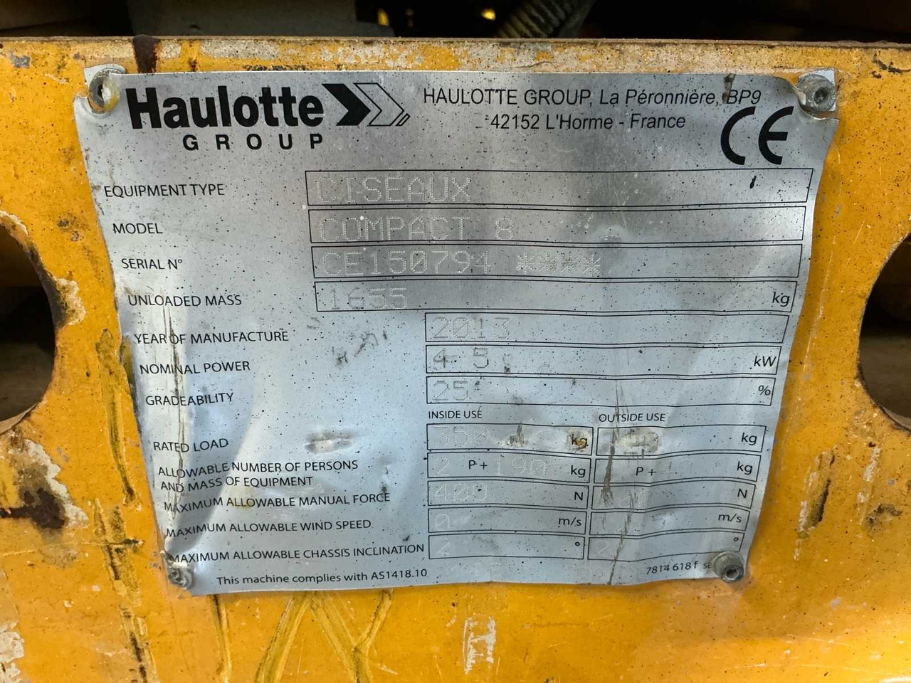 Piattaforma aerea 2013 HAULOTTE COMPACT 8 AERIAL PLATFORM: foto 23