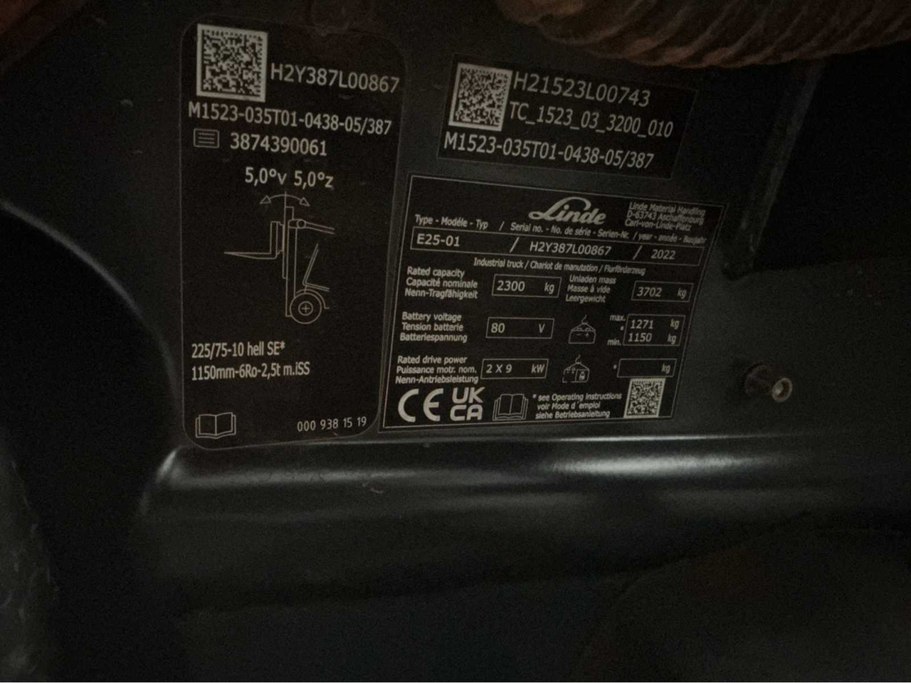 Carrello elevatore 2022 LINDE E25-01 FORKLIFT: foto 13 Carrello elevatore 2022 LINDE E25-01 FORKLIFT: foto 13