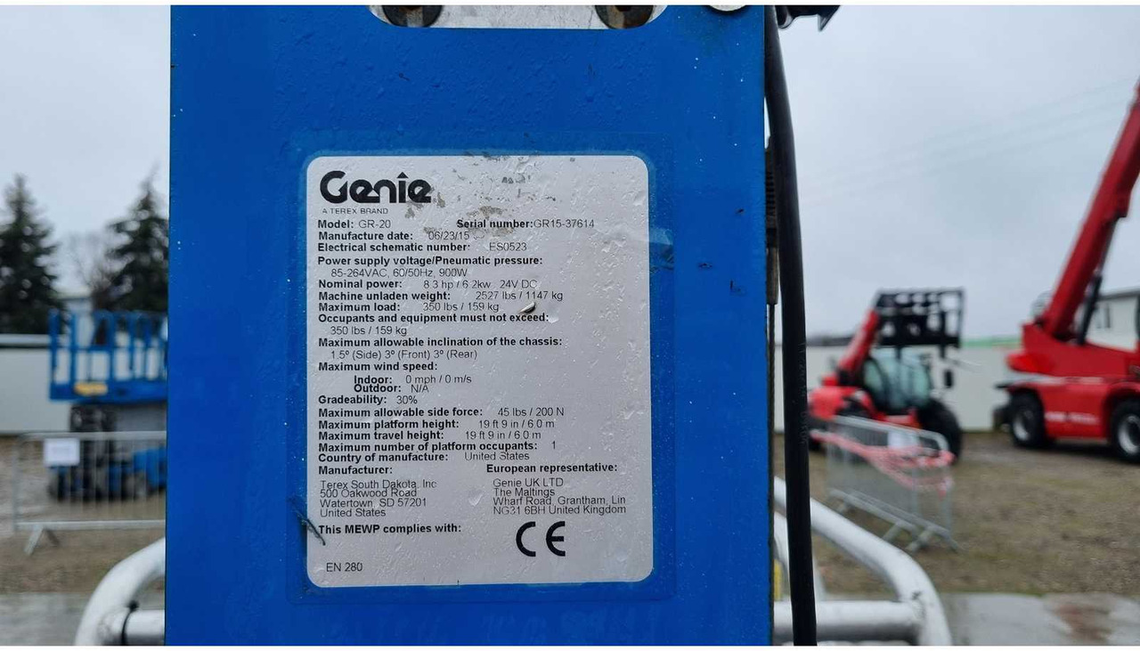 GENIE - GR-20 - AERIAL WORK PLATFORMS - 2015 (77294079) - Piattaforma aerea: foto 2 GENIE - GR-20 - AERIAL WORK PLATFORMS - 2015 (77294079) - Piattaforma aerea: foto 2