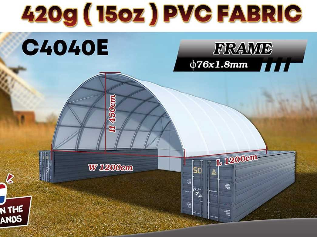 Rhino-Cross-Shelter C4040E - 12x12x4,5 m met eind zeil - Serbatoio di stoccaggio: foto 3 Rhino-Cross-Shelter C4040E - 12x12x4,5 m met eind zeil - Serbatoio di stoccaggio: foto 3