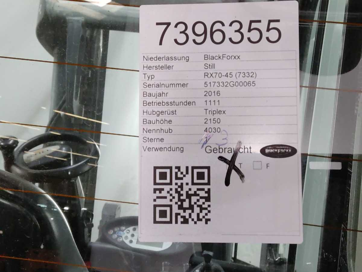 STILL RX70-45 2016 FORKLIFT - Carrello elevatore: foto 2 STILL RX70-45 2016 FORKLIFT - Carrello elevatore: foto 2