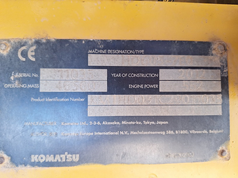 KOMATSU HD605-7EO - Dumper rigido: foto 5 KOMATSU HD605-7EO - Dumper rigido: foto 5