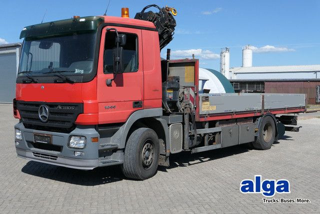 Mercedes-Benz 1844 L Actros 4x2, Hiab 144E-3, Funk, Voll-Luft - Autocarro con pianale/ Cassone fisso, Camion con gru: foto 1 Mercedes-Benz 1844 L Actros 4x2, Hiab 144E-3, Funk, Voll-Luft - Autocarro con pianale/ Cassone fisso, Camion con gru: foto 1