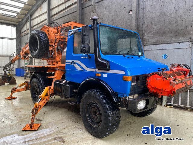 Unimog U 1450 4x4, Kran, Seilwinde - Camion con gru, Camion con gru: foto 1 Unimog U 1450 4x4, Kran, Seilwinde - Camion con gru, Camion con gru: foto 1