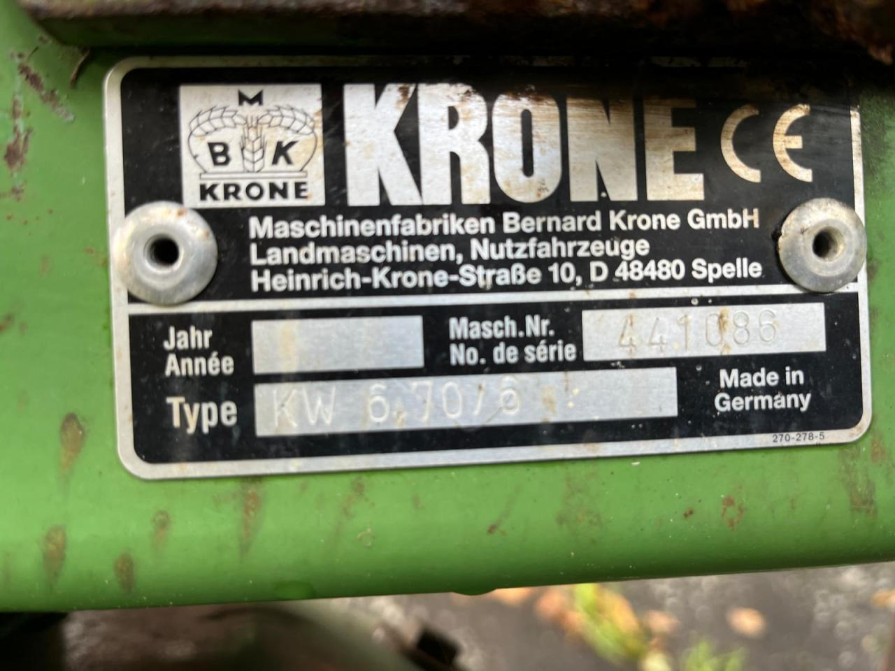 Krone KW 6.70/6 - Voltafieno: foto 2 Krone KW 6.70/6 - Voltafieno: foto 2