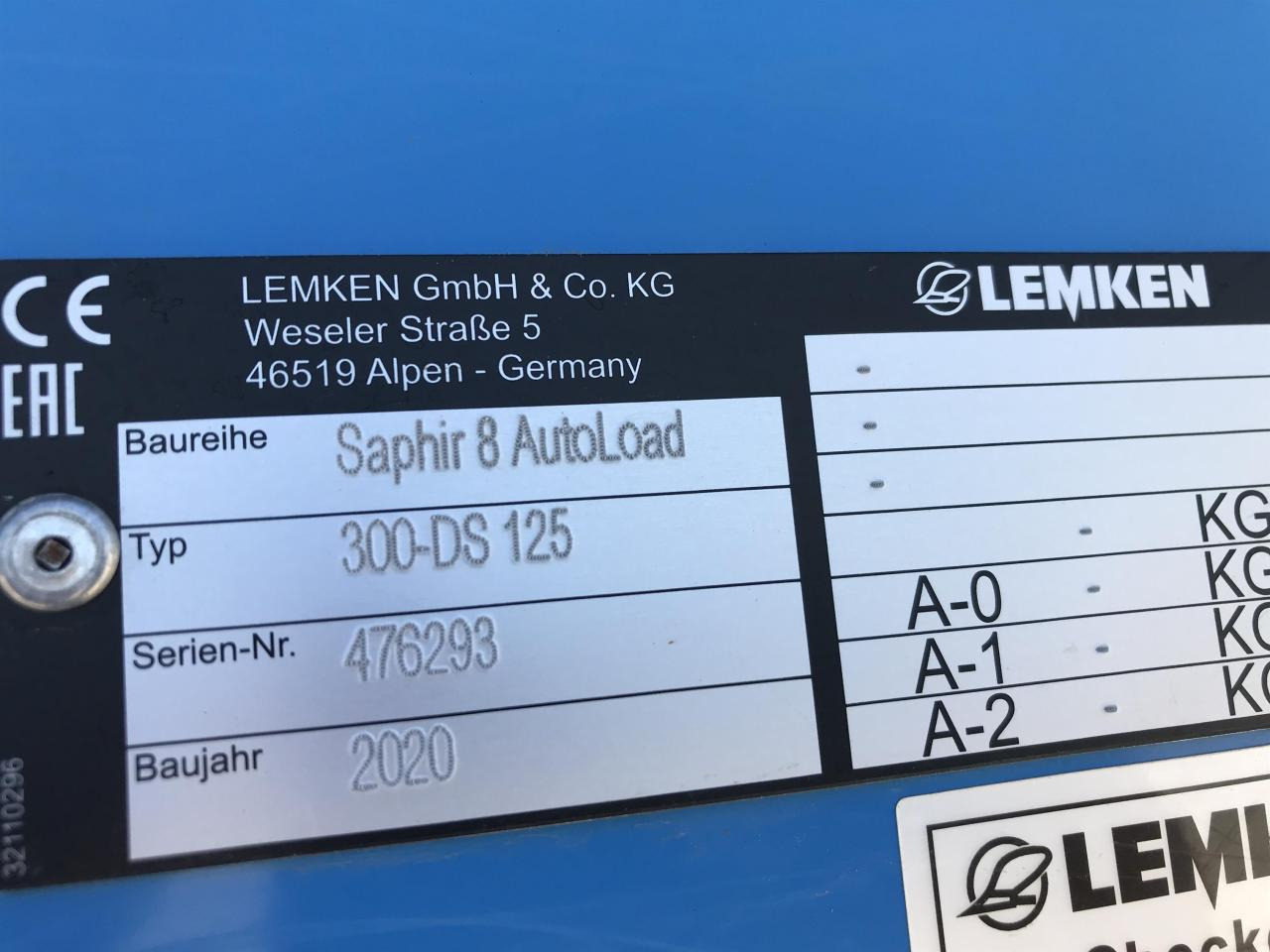 Seminatrice Lemken Saphir 8 Autoload: foto 12 Seminatrice Lemken Saphir 8 Autoload: foto 12