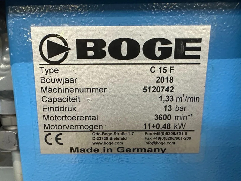 Boge C15F - 15 KW frequentiegeregelde schroefcompressor - Compressore d'aria: foto 3 Boge C15F - 15 KW frequentiegeregelde schroefcompressor - Compressore d'aria: foto 3