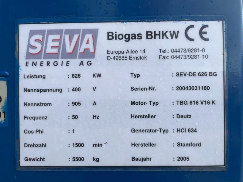 Deutz TBG 616 V16K Gasset 800 / 1110 kVA Stamford generatorset - Gruppo elettrogeno: foto 5 Deutz TBG 616 V16K Gasset 800 / 1110 kVA Stamford generatorset - Gruppo elettrogeno: foto 5