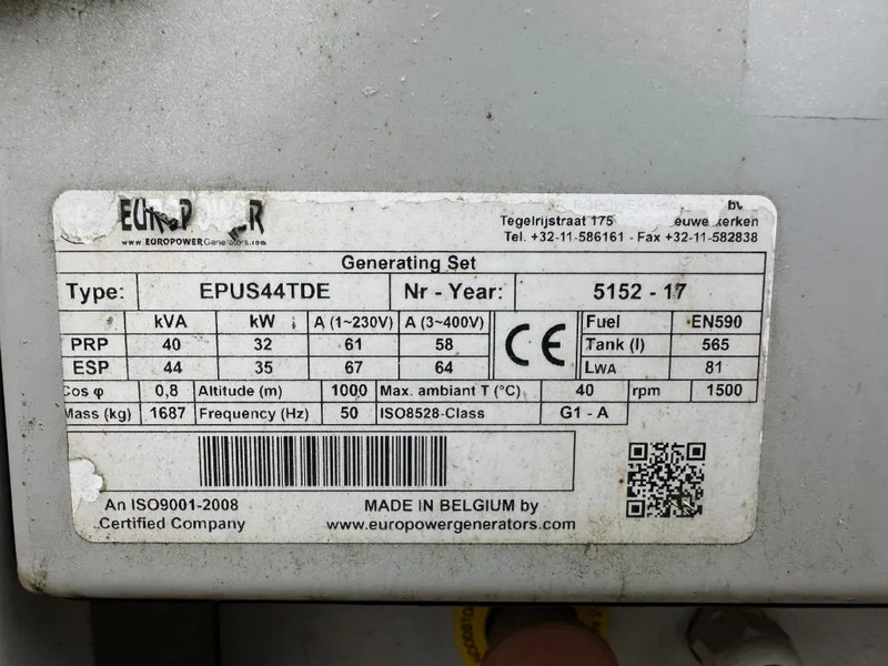 Europower EPUS44TDE Kubota leroy Somer 44 kVA Supersilent Rental generatorset - Gruppo elettrogeno: foto 5 Europower EPUS44TDE Kubota leroy Somer 44 kVA Supersilent Rental generatorset - Gruppo elettrogeno: foto 5