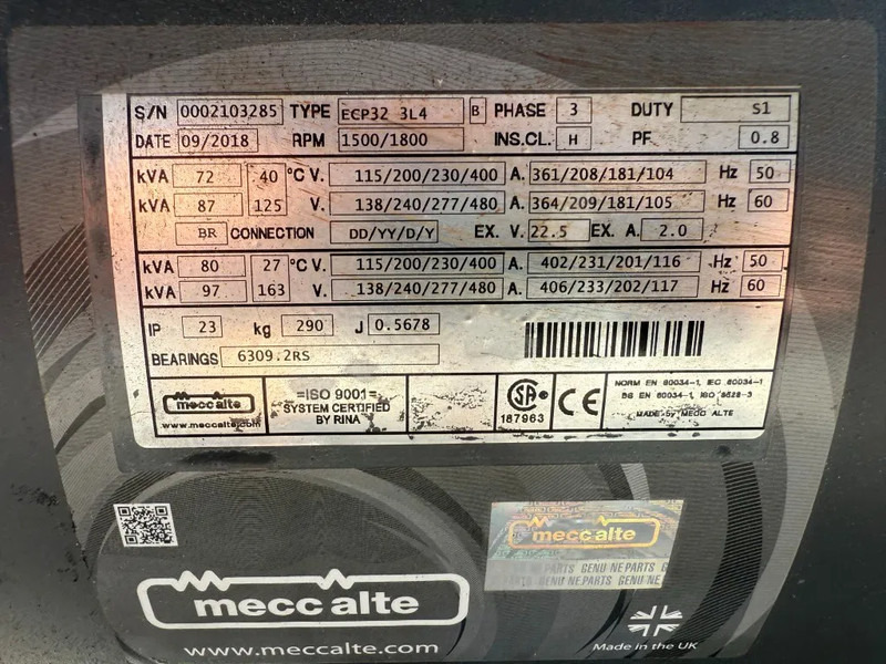 Gruppo elettrogeno Iveco FPT Himoinsa Mecc Alte Spa 75 kVA generatorset: foto 6