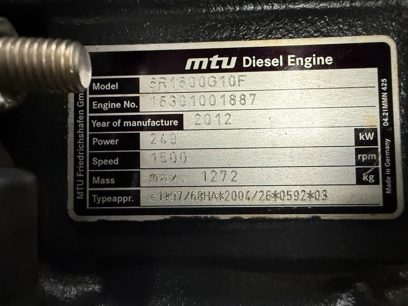 MTU 6R1600 G10F Himoinsa Mecc Alte Spa 315 kVA Silent generatorset Stage 3A - Gruppo elettrogeno: foto 5 MTU 6R1600 G10F Himoinsa Mecc Alte Spa 315 kVA Silent generatorset Stage 3A - Gruppo elettrogeno: foto 5