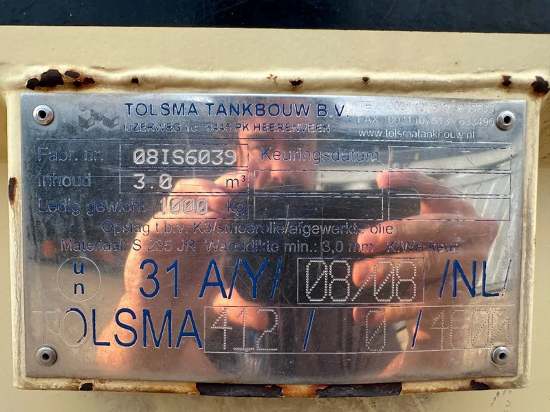 Serbatoio di stoccaggio Tolsma Kiwa IBC 3000 liter Dieseltank Milieutank: foto 6 Serbatoio di stoccaggio Tolsma Kiwa IBC 3000 liter Dieseltank Milieutank: foto 6