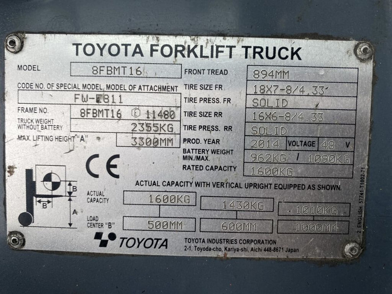 Toyota Traigo 16 Duplex Freelift Sideshift 1.6 ton Elektra Heftruck - Carrello elevatore elettrico: foto 4 Toyota Traigo 16 Duplex Freelift Sideshift 1.6 ton Elektra Heftruck - Carrello elevatore elettrico: foto 4