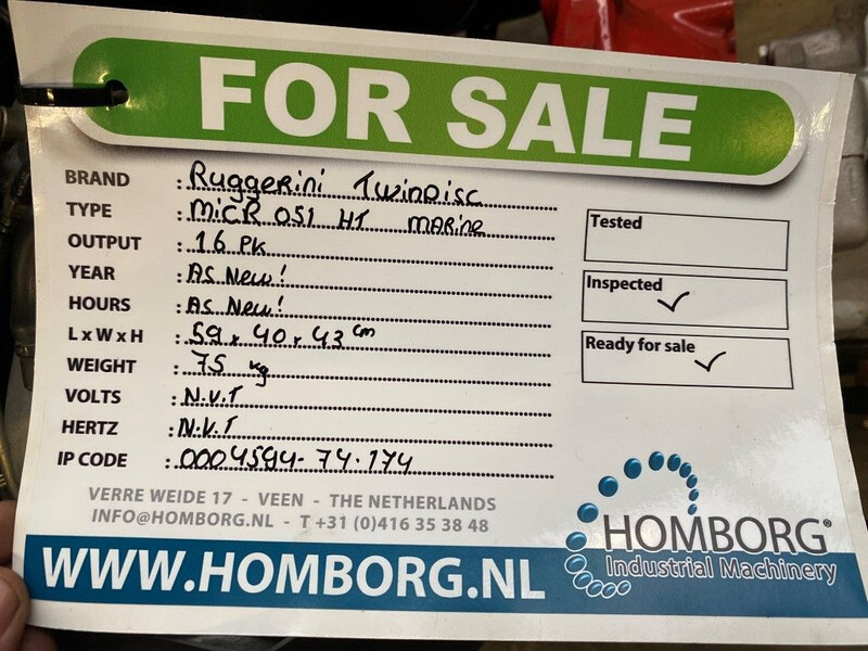 Motore nuovo ruggerini MICR051 HT Twindisc 16 PK Marine motor met keerkoppeling: foto 14 Motore nuovo ruggerini MICR051 HT Twindisc 16 PK Marine motor met keerkoppeling: foto 14