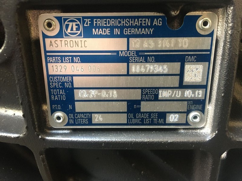 DAF Versnellingsbak ZF 12 AS 3141 TO 12,29 - 0,78 INTARDER - Cambio per Camion: foto 3 DAF Versnellingsbak ZF 12 AS 3141 TO 12,29 - 0,78 INTARDER - Cambio per Camion: foto 3