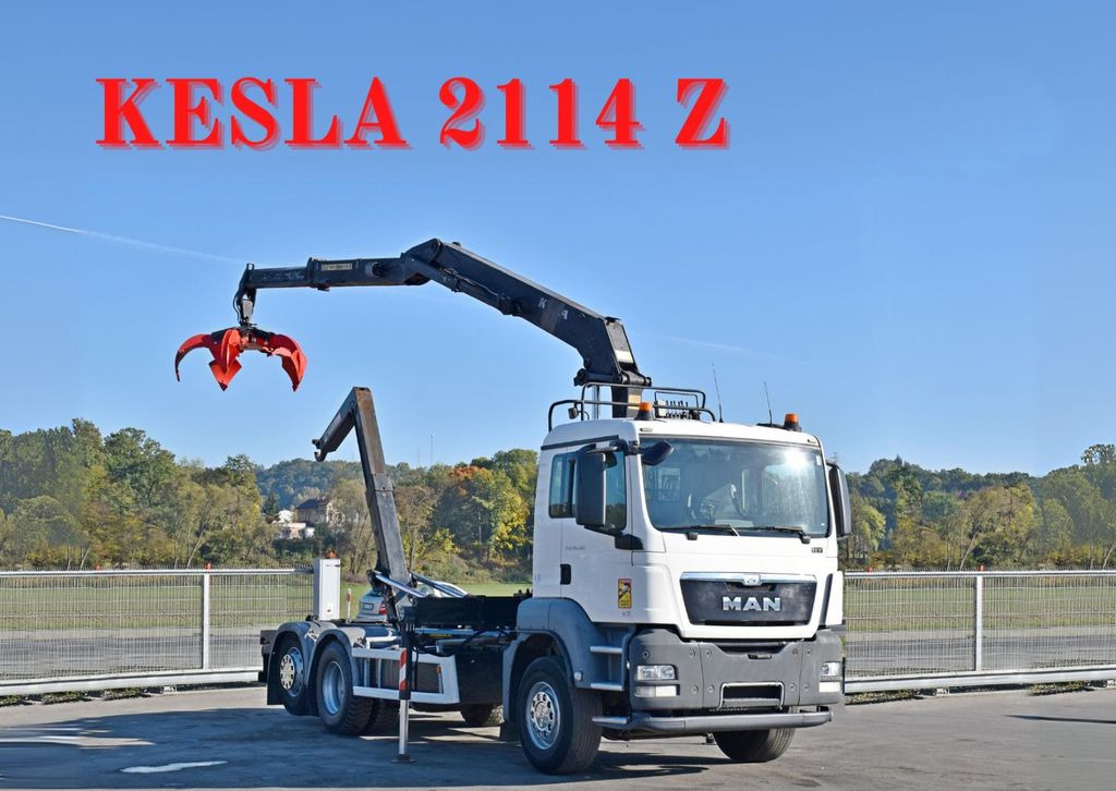 MAN TGS 26.360 Abrollkipper* KESLA 2114 Z * TOP MAN TGS 26.360 Abrollkipper* KESLA 2114 Z * TOP - Autocarro scarrabile, Camion con gru: foto 1 MAN TGS 26.360 Abrollkipper* KESLA 2114 Z * TOP MAN TGS 26.360 Abrollkipper* KESLA 2114 Z * TOP - Autocarro scarrabile, Camion con gru: foto 1