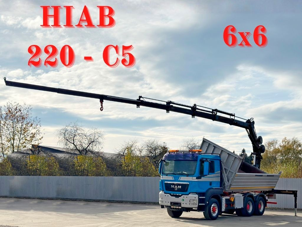 MAN TGS 26.480 * HIAB 220 - C5 + FUNK / 6x6 - Autocarro ribaltabile, Camion con gru: foto 1 MAN TGS 26.480 * HIAB 220 - C5 + FUNK / 6x6 - Autocarro ribaltabile, Camion con gru: foto 1