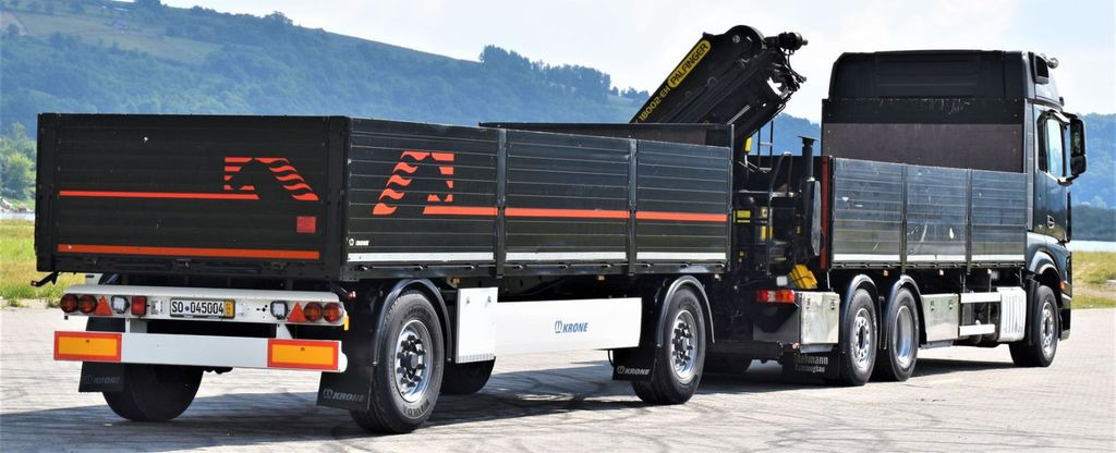 Camion con gru, Autocarro con pianale/ Cassone fisso Mercedes-Benz ACTROS 2542 + PK18002-EH C/FUNK + Anhänger!: foto 6
