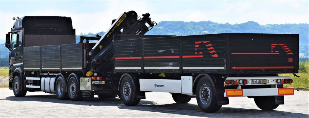 Camion con gru, Autocarro con pianale/ Cassone fisso Mercedes-Benz ACTROS 2542 + PK18002-EH C/FUNK + Anhänger!: foto 7
