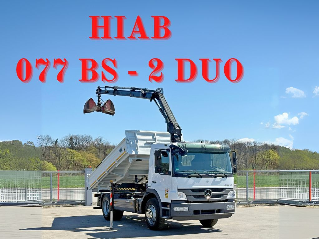 Mercedes-Benz ATEGO 1224 * KIPPER 4,00 m * HIAB 077 BS - 2 DUO - Camion con gru: foto 1 Mercedes-Benz ATEGO 1224 * KIPPER 4,00 m * HIAB 077 BS - 2 DUO - Camion con gru: foto 1