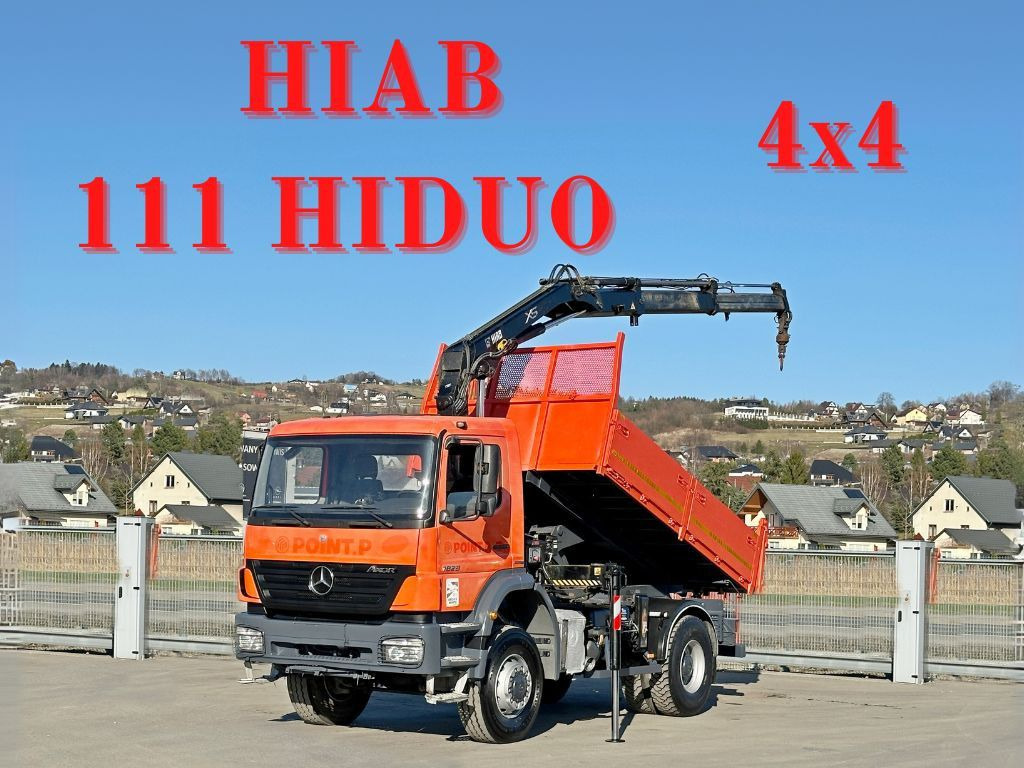 Mercedes-Benz AXOR 1829 * HIAB 1111 HIDUO + FUNK * TOP * 4x4 - Camion con gru: foto 1 Mercedes-Benz AXOR 1829 * HIAB 1111 HIDUO + FUNK * TOP * 4x4 - Camion con gru: foto 1