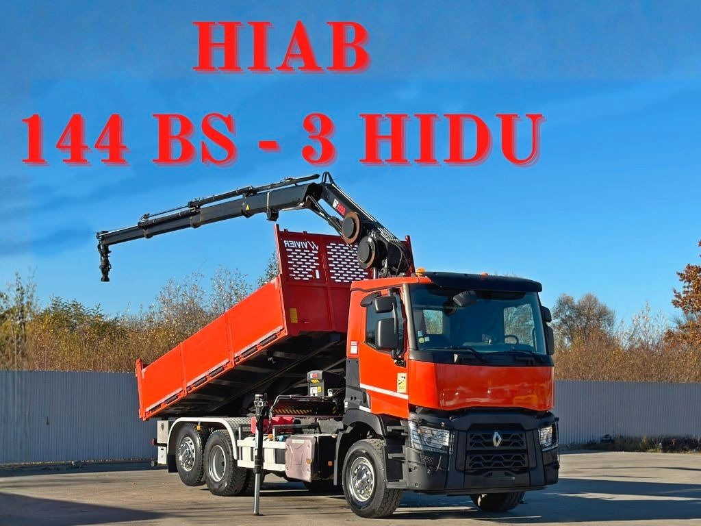 Renault C430 * HIAB 144 BS - 3 HIDUO+ FUNK/ 6x2 - Autocarro ribaltabile, Camion con gru: foto 1 Renault C430 * HIAB 144 BS - 3 HIDUO+ FUNK/ 6x2 - Autocarro ribaltabile, Camion con gru: foto 1