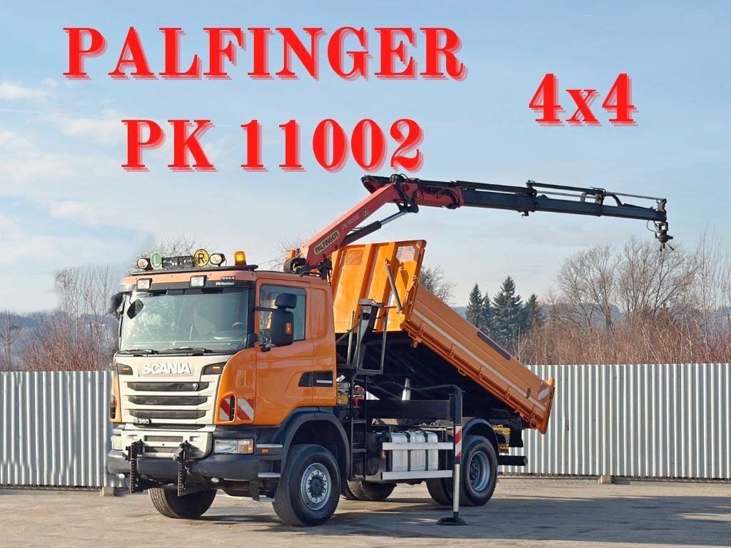 Scania G 360 * KIPPER 4,15m * PALFINGER PK 11002/ 4x4 - Camion con gru: foto 1 Scania G 360 * KIPPER 4,15m * PALFINGER PK 11002/ 4x4 - Camion con gru: foto 1