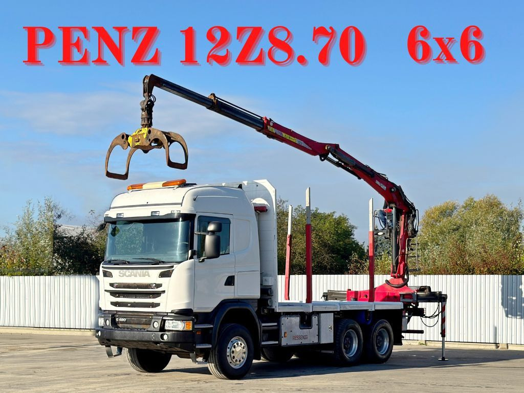 Scania G490* HOLZTRANSPORTER * PENZ 12Z8.70* 6x6 - Camion con gru: foto 1 Scania G490* HOLZTRANSPORTER * PENZ 12Z8.70* 6x6 - Camion con gru: foto 1