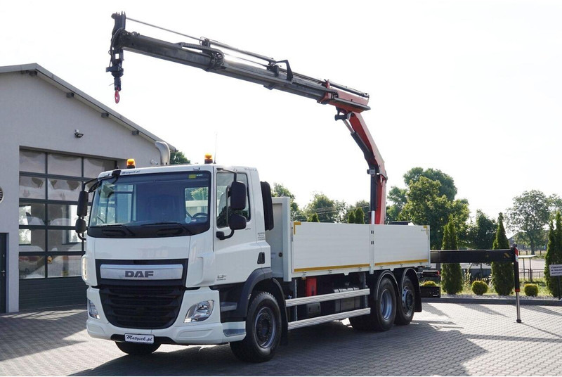 DAF CF 370 / 6x2 / SKRZYNIOWY - paka: 6,4 m / + HDS PALFINGER PK 180 - Autocarro con pianale/ Cassone fisso, Camion con gru: foto 1 DAF CF 370 / 6x2 / SKRZYNIOWY - paka: 6,4 m / + HDS PALFINGER PK 180 - Autocarro con pianale/ Cassone fisso, Camion con gru: foto 1