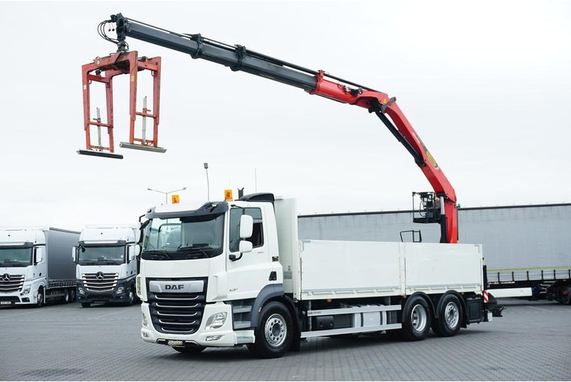 DAF CF / 480 / 6 X 2 / SKRZYNIOWY + HDS / PALFINGER PK 22 001L / OŚ - Autocarro con pianale/ Cassone fisso, Camion con gru: foto 1 DAF CF / 480 / 6 X 2 / SKRZYNIOWY + HDS / PALFINGER PK 22 001L / OŚ - Autocarro con pianale/ Cassone fisso, Camion con gru: foto 1