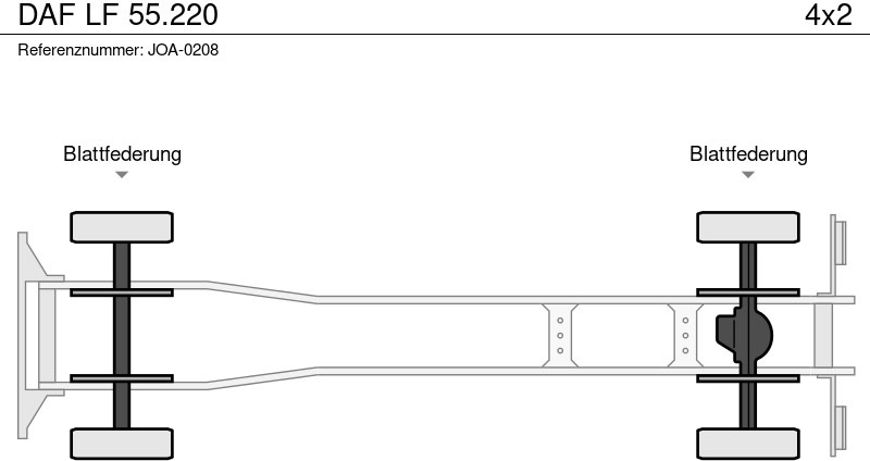 DAF LF 55.220 - Autocarro con pianale/ Cassone fisso, Camion con gru: foto 2 DAF LF 55.220 - Autocarro con pianale/ Cassone fisso, Camion con gru: foto 2