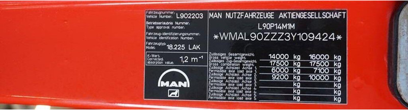 Autocarro telaio MAN LE 220 / 4 X 4 / DOKA / DO ZABUDOWY / KAMPER: foto 11