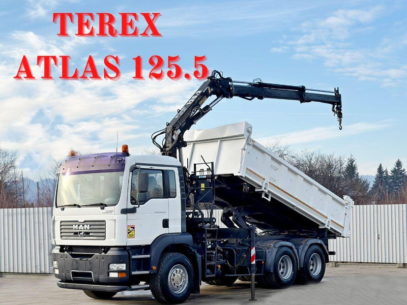 MAN TGA 26.350 * KIPPER 4,90m + TEREX ATLAS * 6x4 * - Autocarro con pianale/ Cassone fisso, Camion con gru: foto 1 MAN TGA 26.350 * KIPPER 4,90m + TEREX ATLAS * 6x4 * - Autocarro con pianale/ Cassone fisso, Camion con gru: foto 1