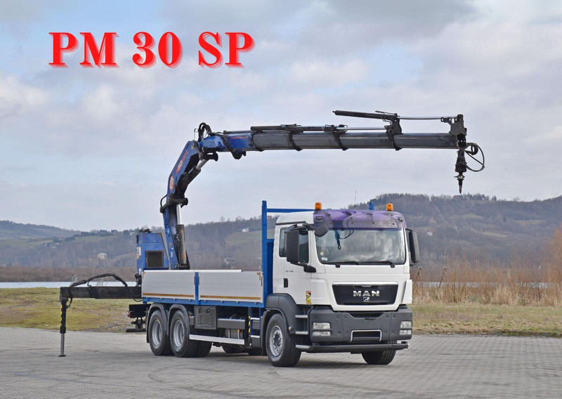 MAN TGS 26.360 - Autocarro con pianale/ Cassone fisso, Camion con gru: foto 1 MAN TGS 26.360 - Autocarro con pianale/ Cassone fisso, Camion con gru: foto 1