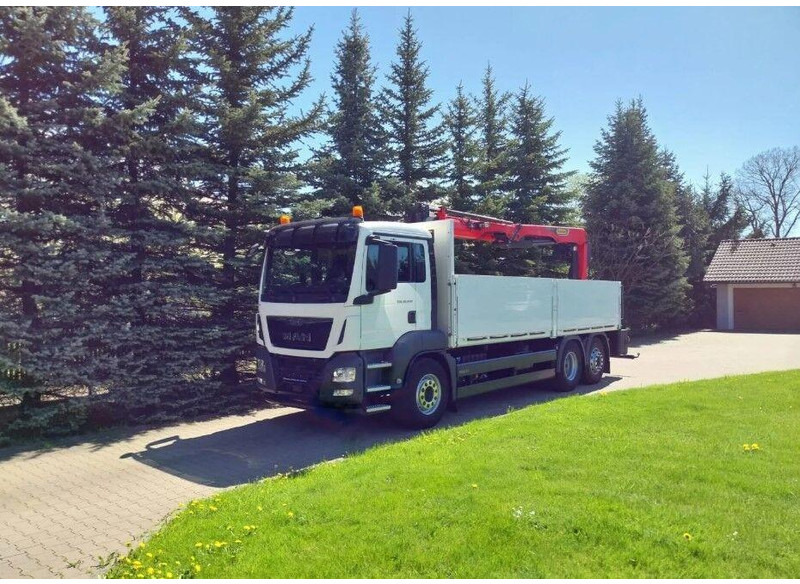 MAN TGS 26.400 Flatbed + Crane Palfinger PK 23001L - Autocarro con pianale/ Cassone fisso, Camion con gru: foto 1 MAN TGS 26.400 Flatbed + Crane Palfinger PK 23001L - Autocarro con pianale/ Cassone fisso, Camion con gru: foto 1