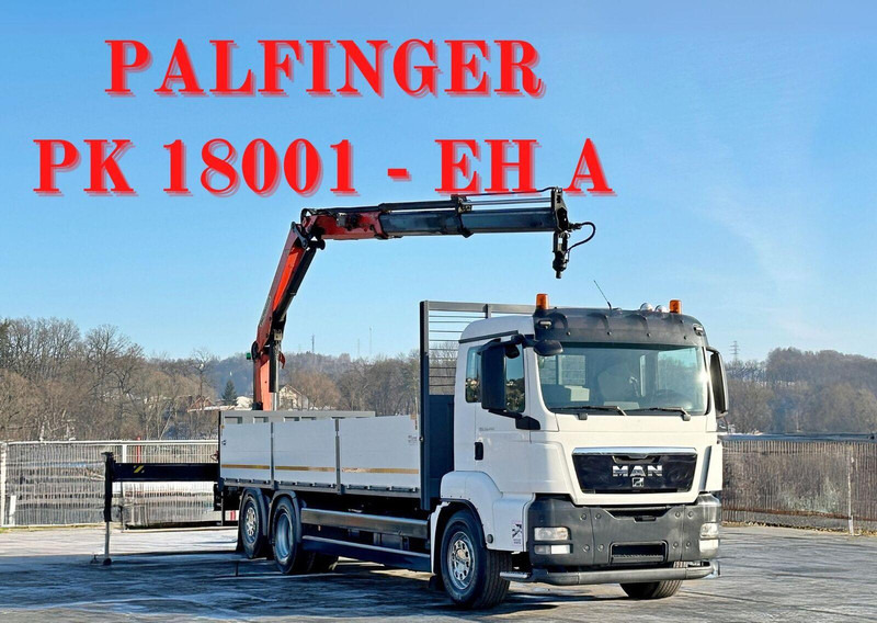 MAN TGS 26.440* PK 18001 - EH A + FUNK* TOPZUSTAND - Autocarro con pianale/ Cassone fisso, Camion con gru: foto 1 MAN TGS 26.440* PK 18001 - EH A + FUNK* TOPZUSTAND - Autocarro con pianale/ Cassone fisso, Camion con gru: foto 1