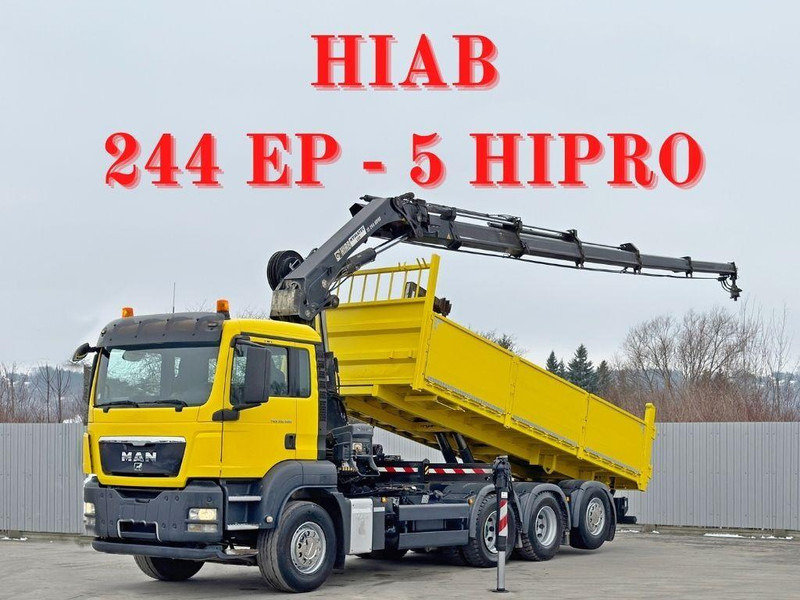 MAN TGS 35.400 * HIAB 244 EP - 5 HIPRO + FUNK * 8x4 - Autocarro con pianale/ Cassone fisso, Camion con gru: foto 1 MAN TGS 35.400 * HIAB 244 EP - 5 HIPRO + FUNK * 8x4 - Autocarro con pianale/ Cassone fisso, Camion con gru: foto 1
