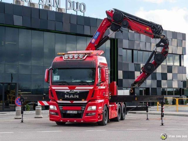MAN TGX 28.500 6x2 HMF 5020K-RC Fly Jib Crane - Autocarro con pianale/ Cassone fisso, Camion con gru: foto 3 MAN TGX 28.500 6x2 HMF 5020K-RC Fly Jib Crane - Autocarro con pianale/ Cassone fisso, Camion con gru: foto 3