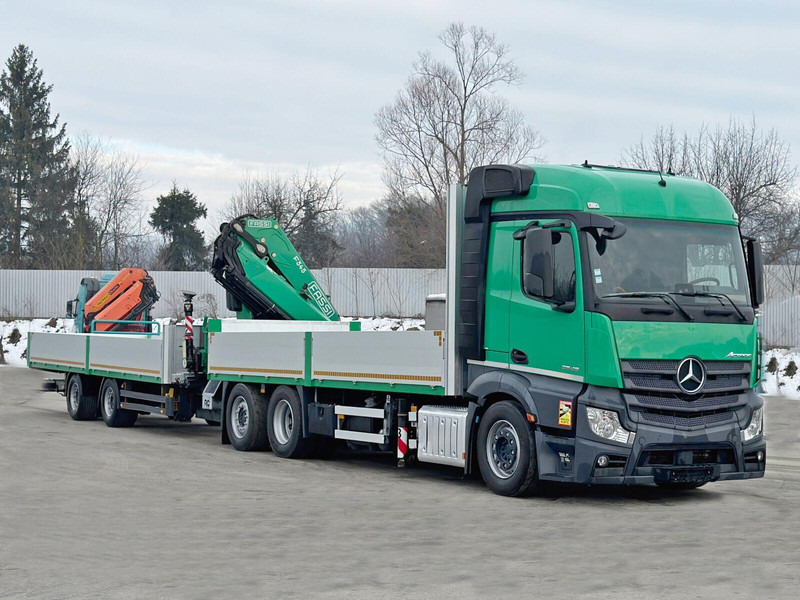 Mercedes-Benz ACTROS 2645 * FASSI F345.24 + FUNK + Anhänger - Autocarro con pianale/ Cassone fisso, Camion con gru: foto 3 Mercedes-Benz ACTROS 2645 * FASSI F345.24 + FUNK + Anhänger - Autocarro con pianale/ Cassone fisso, Camion con gru: foto 3