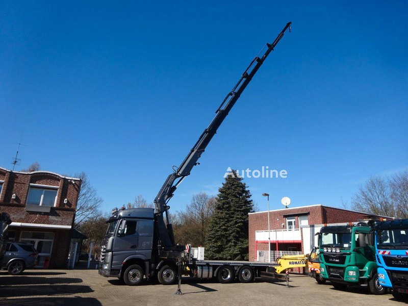 Autocarro con pianale/ Cassone fisso, Camion con gru Mercedes-Benz Arocs 3453 8x2 Open Flatbed + Crane Fassi F820: foto 9