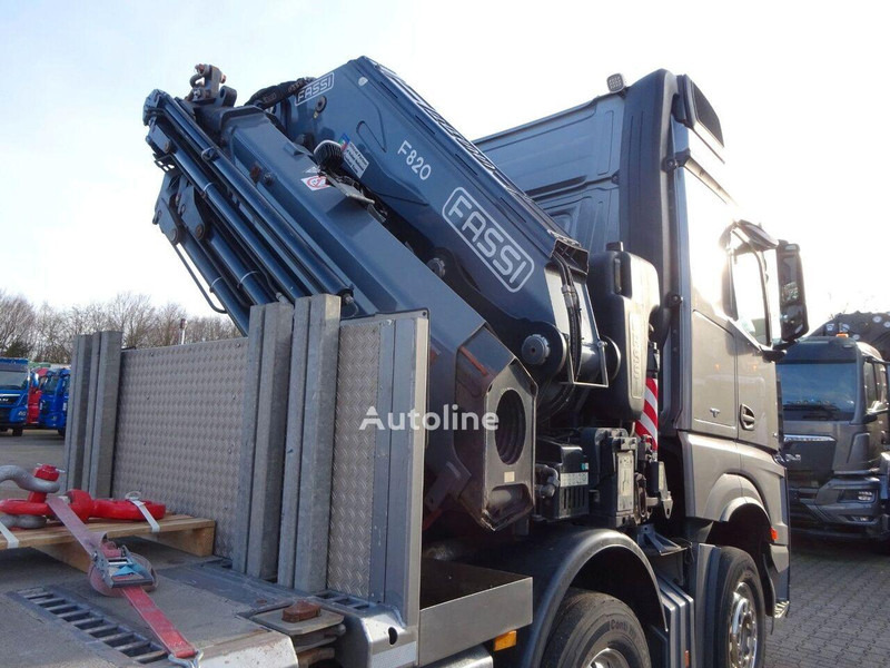Autocarro con pianale/ Cassone fisso, Camion con gru Mercedes-Benz Arocs 3453 8x2 Open Flatbed + Crane Fassi F820: foto 15