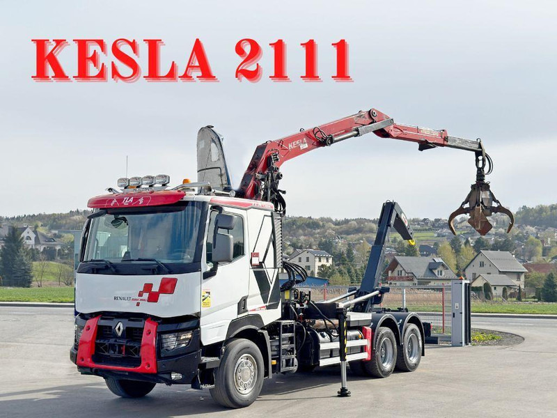Renault C520 * ABROLLKIPPER 4,80 m * KESLA * 6x4! - Autocarro scarrabile, Camion con gru: foto 1 Renault C520 * ABROLLKIPPER 4,80 m * KESLA * 6x4! - Autocarro scarrabile, Camion con gru: foto 1