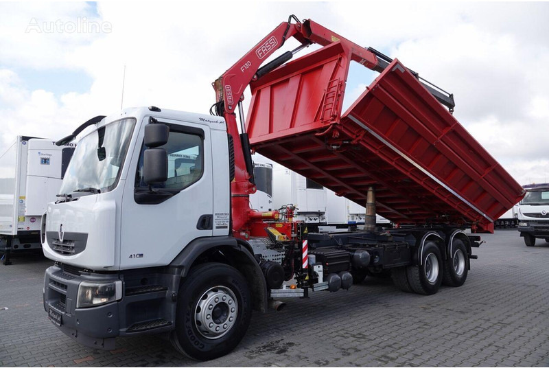 Renault LANDER 3 way tipper + crane FASSI 130 6x4 - Autocarro ribaltabile, Camion con gru: foto 2 Renault LANDER 3 way tipper + crane FASSI 130 6x4 - Autocarro ribaltabile, Camion con gru: foto 2