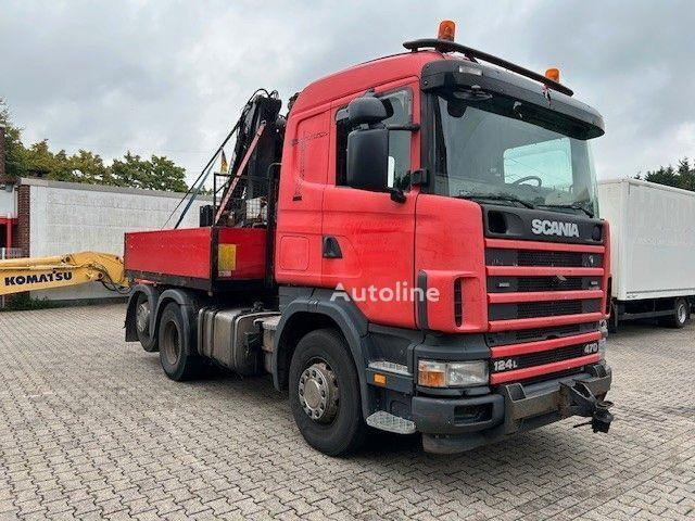 Scania 124 L 470 - Flatbed + crane - Autocarro con pianale/ Cassone fisso, Camion con gru: foto 2 Scania 124 L 470 - Flatbed + crane - Autocarro con pianale/ Cassone fisso, Camion con gru: foto 2
