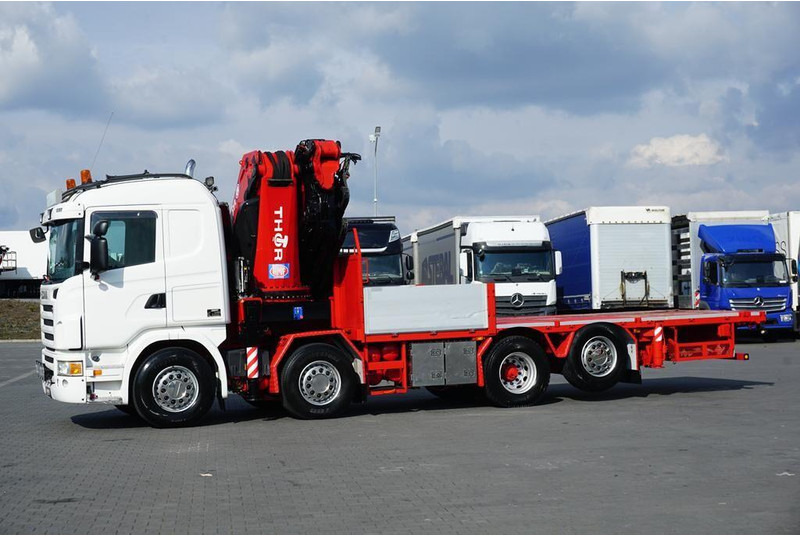 Scania G 480 / 8 X 2 / SKRZYNIOWY + HDS / HMF THOR - O K6 + JIB FJ 2000 - Autocarro con pianale/ Cassone fisso, Camion con gru: foto 4 Scania G 480 / 8 X 2 / SKRZYNIOWY + HDS / HMF THOR - O K6 + JIB FJ 2000 - Autocarro con pianale/ Cassone fisso, Camion con gru: foto 4